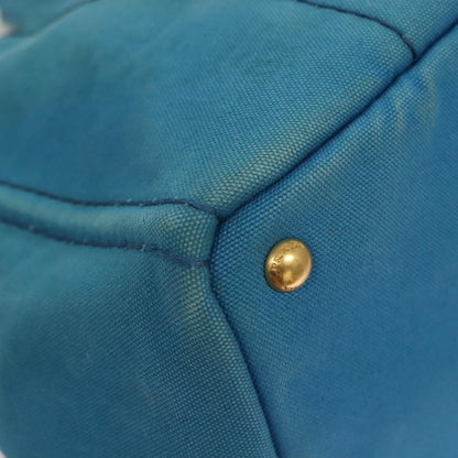 Prada Canapa Convertible Tote Canvas, BLUE, CANVAS, Tote bag