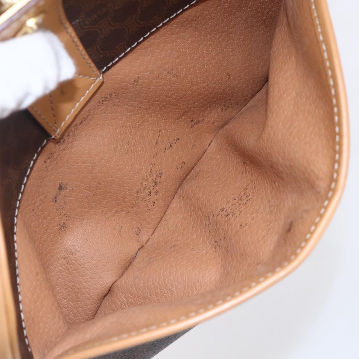 Celine Macadam Shoulder Bag PVC Leather, BROWN, PVC, Shoulder bag