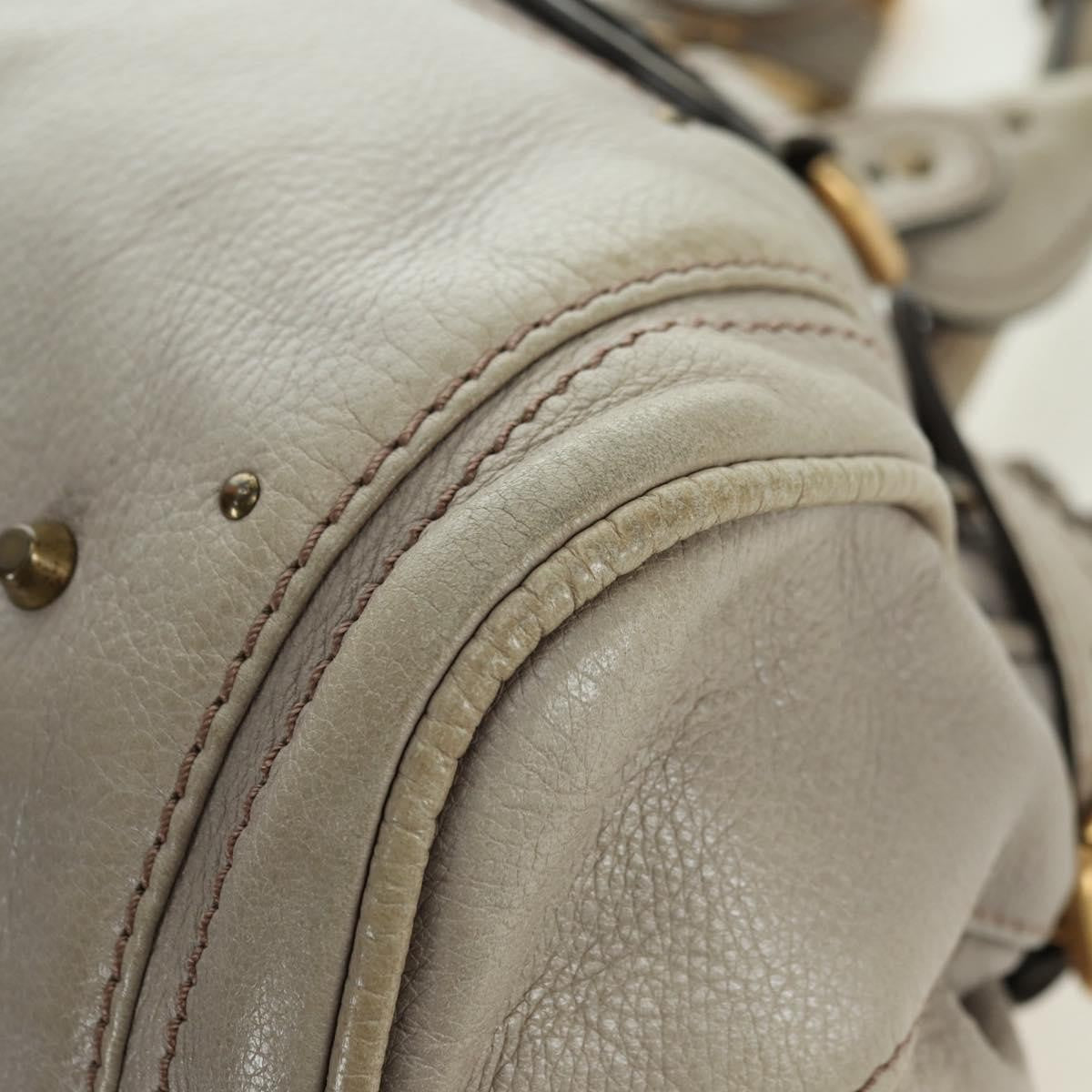 Chloe Paddington Lock Handbag Leather, Beige, Leather, Handbag