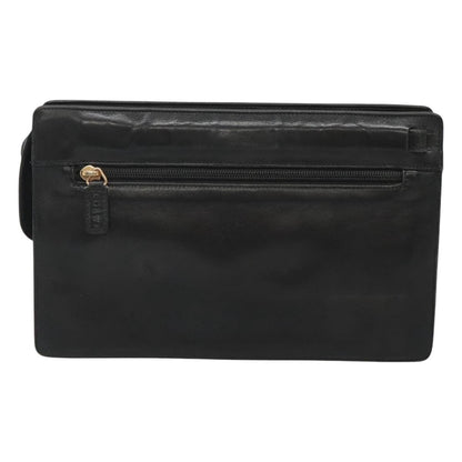 Loewe Anagram Clutch Bag Leather, BLACK, LEATHER, Clutche & pouche