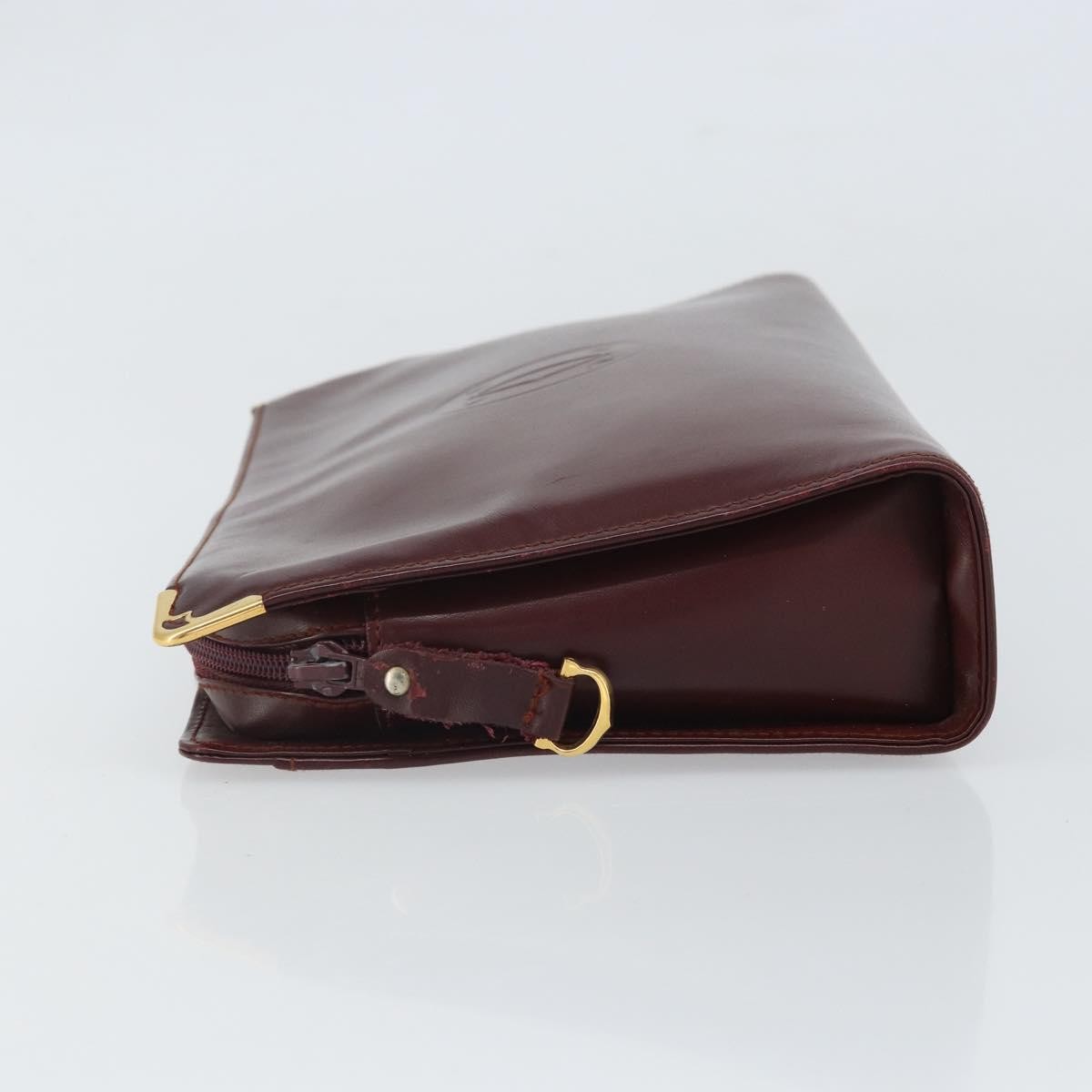 cartier Must de Cartier Clutch bag Leather, BURGUNDY, LEATHER, Clutche & pouche