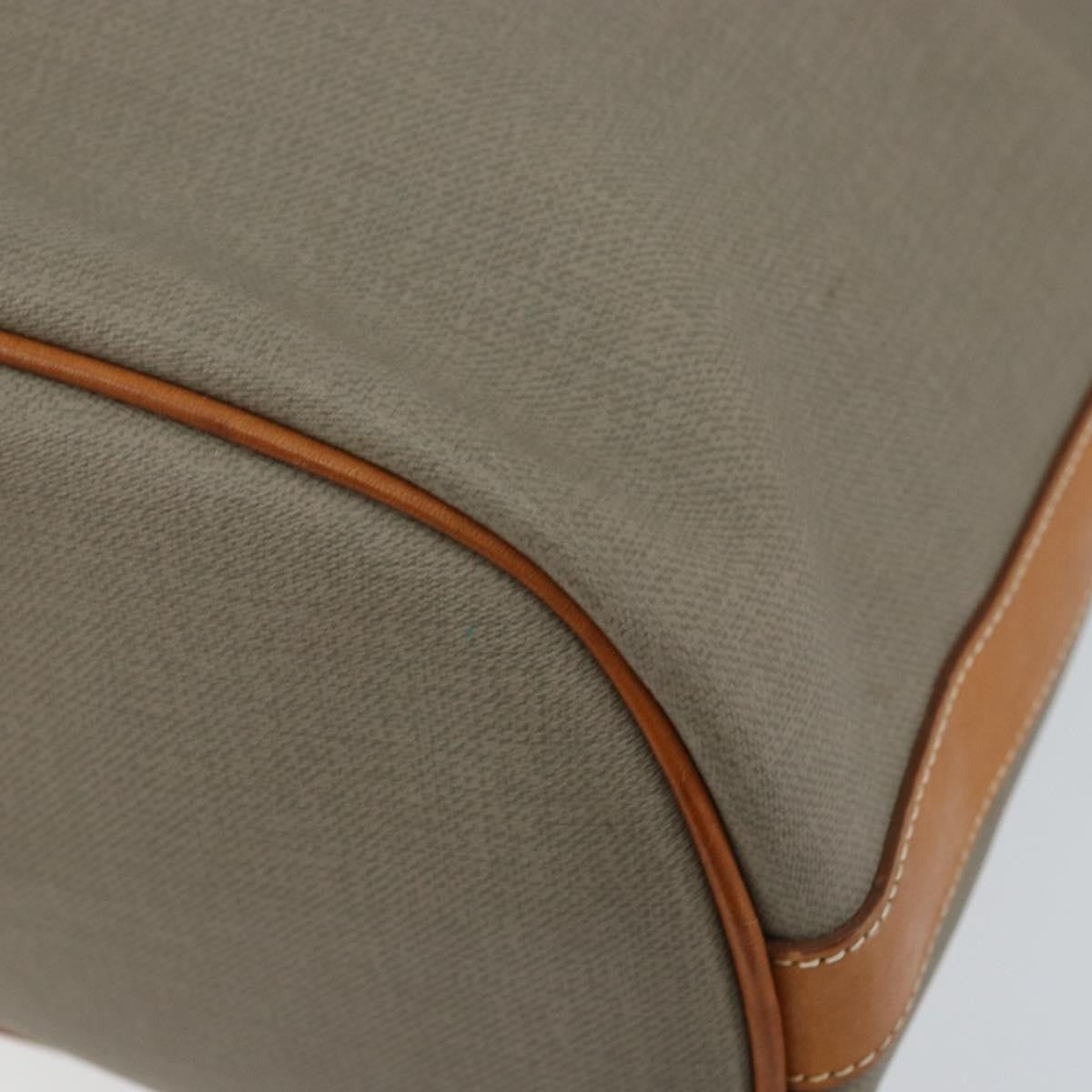 Christian Dior Drawstring Shoulder Bag Canvas and Leather, GRAY, CANVAS, Shoulder bag