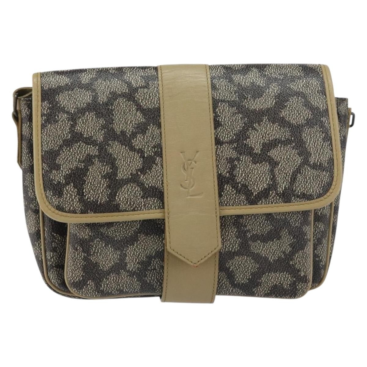 Saint Laurent Vintage Shoulder Bag PVC Leather, BEIGE, PVC, Shoulder bag