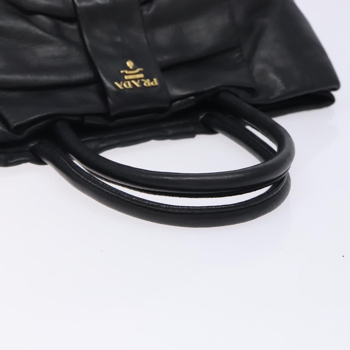Prada Bow Tote Leather, BLACK, LEATHER, Handbag