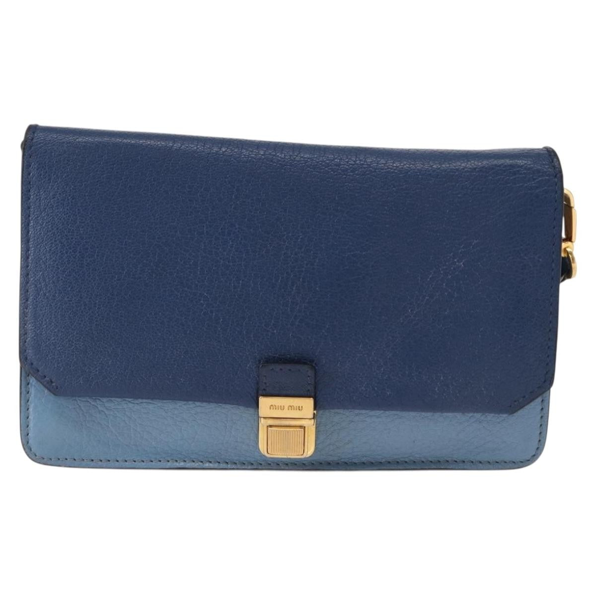Miu Miu Shoulder Bag Leather, BLUE, LEATHER, Shoulder bag