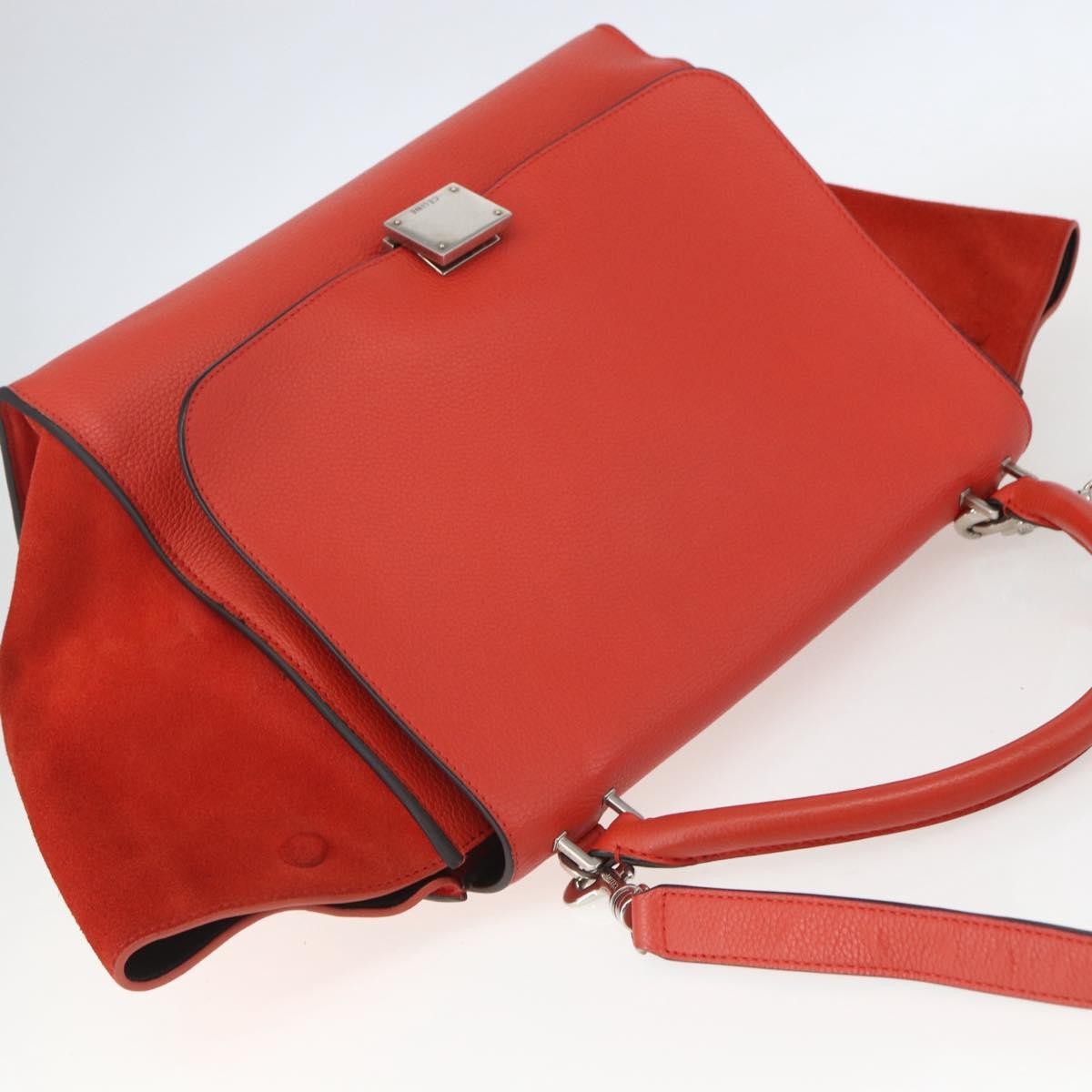 Celine Trapeze Bag Leather, RED, LEATHER, Handbag