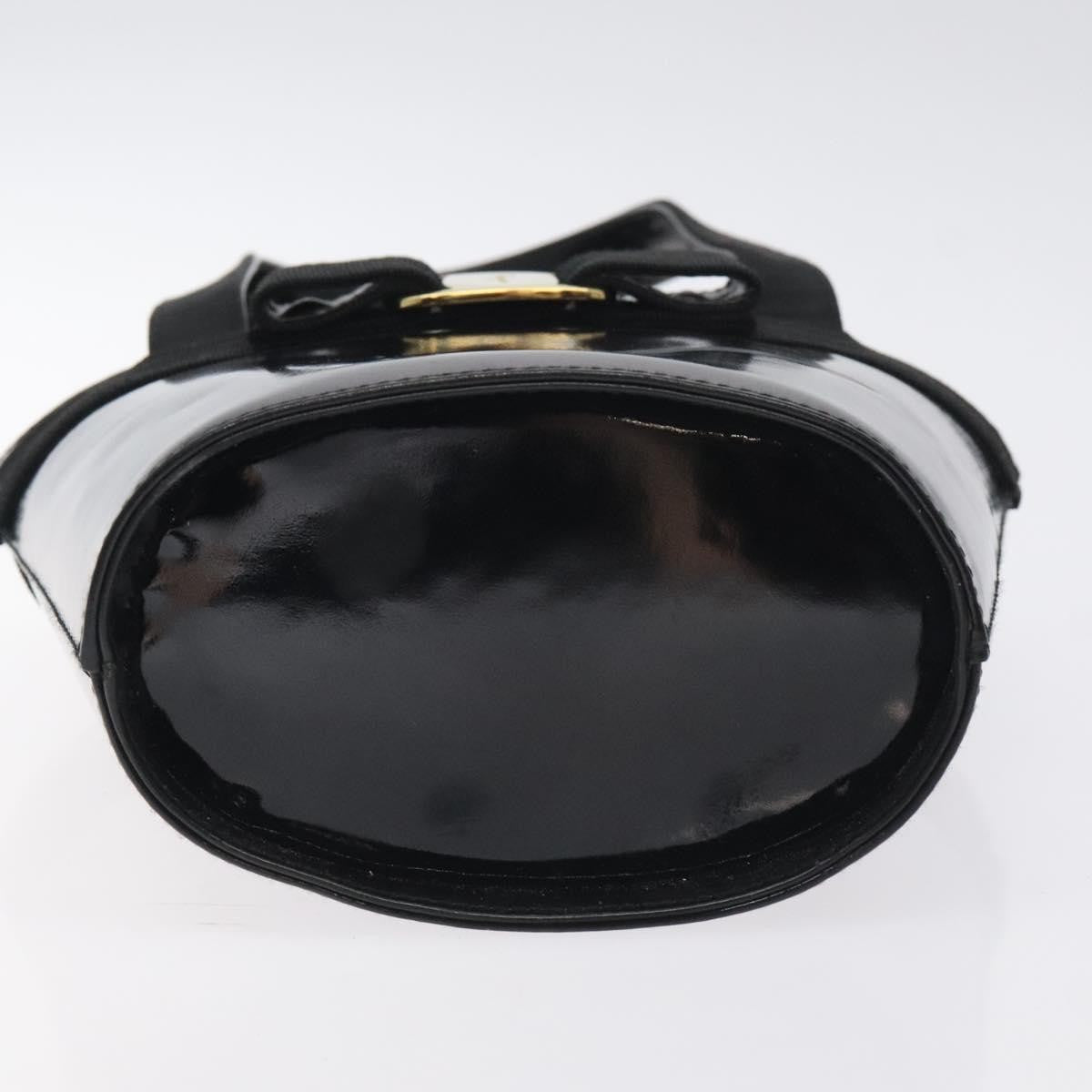 Salvatore Ferragamo Vara Bow Top Handle Bucket Bag Patent Leather, BLACK, PATENT_LEATHER, Handbag
