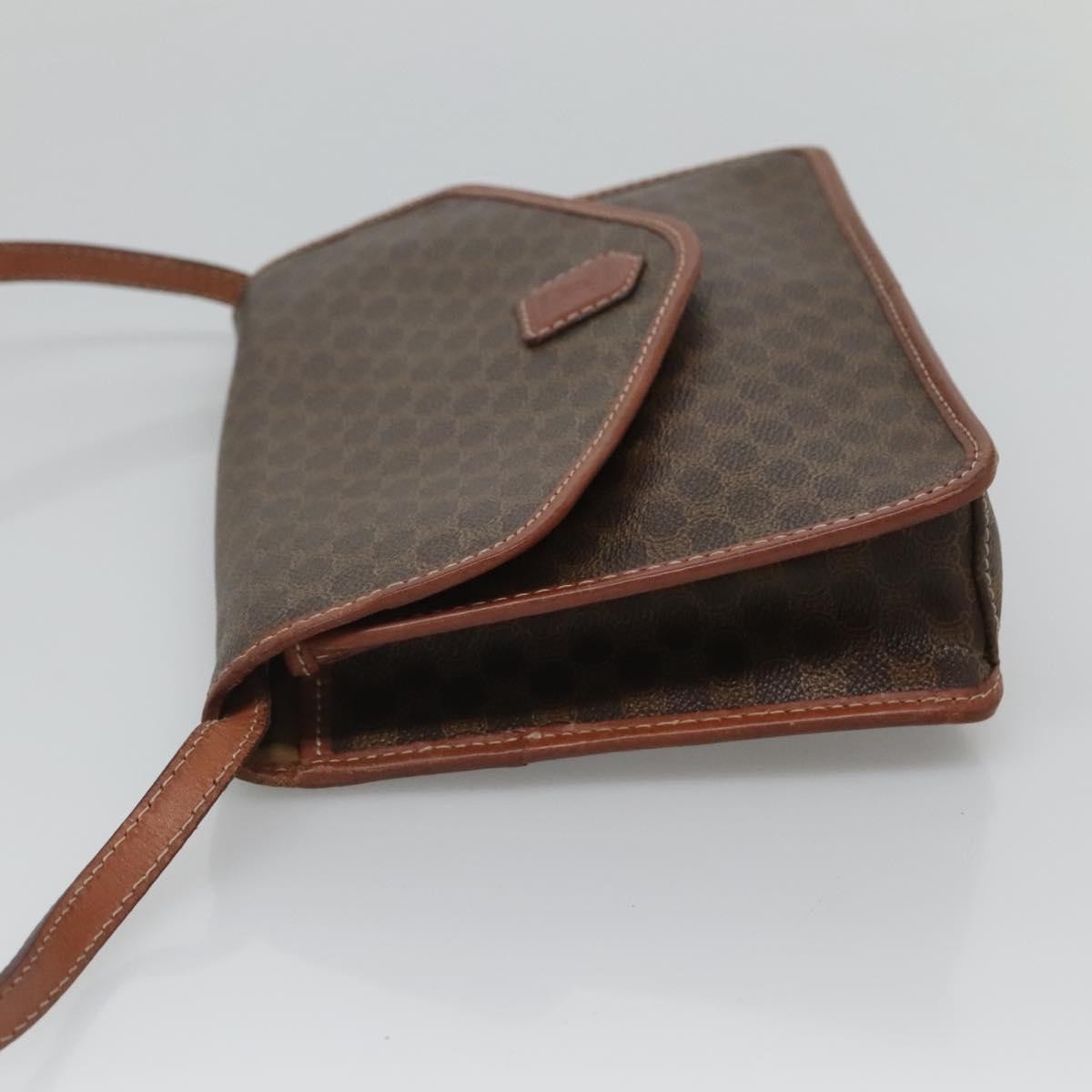 Celine Macadam Shoulder Bag PVC Leather, BROWN, CANVAS, Shoulder bag