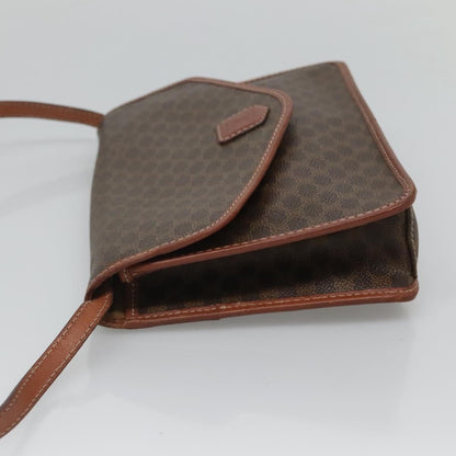 Celine Macadam Shoulder Bag PVC Leather, BROWN, CANVAS, Shoulder bag