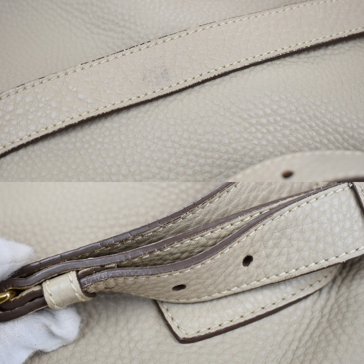 Prada Twin Shopping Tote Vitello Daino, BEIGE, LEATHER, Handbag