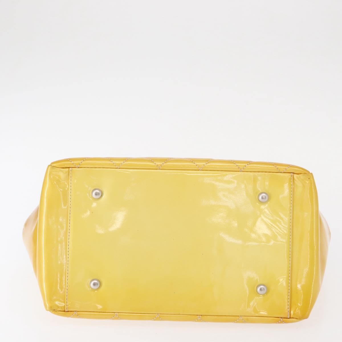 Chanel Vintage Petite Timeless Tote Quilted Patent, YELLOW, PATENT_LEATHER, Tote bag