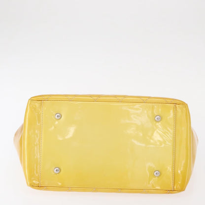 Chanel Vintage Petite Timeless Tote Quilted Patent, YELLOW, PATENT_LEATHER, Tote bag