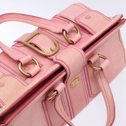 Celine Ella Satchel Leather, PINK, LEATHER, Handbag