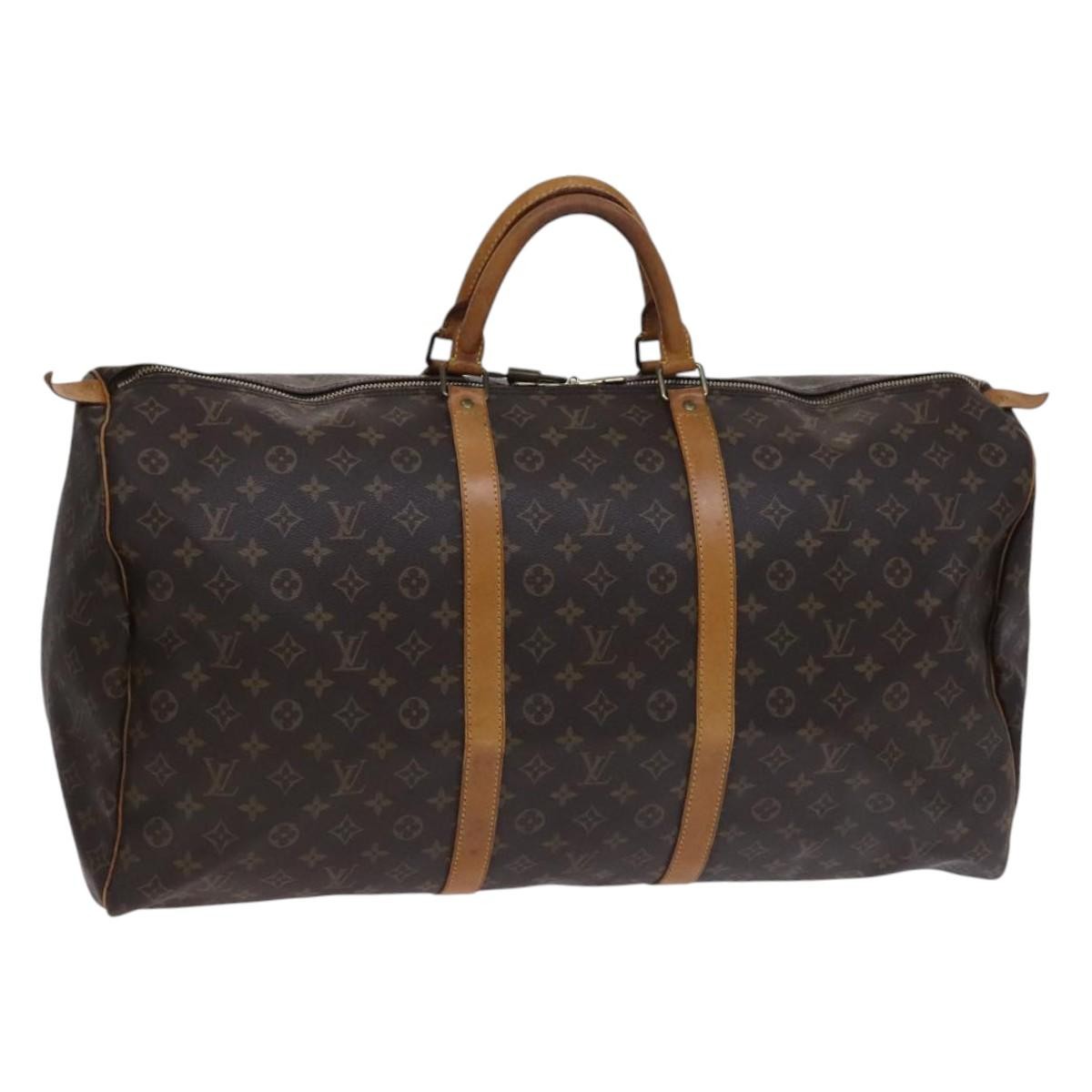 Louis Vuitton Keepall Bag Monogram Canvas, BROWN, CANVAS, Travel bag
