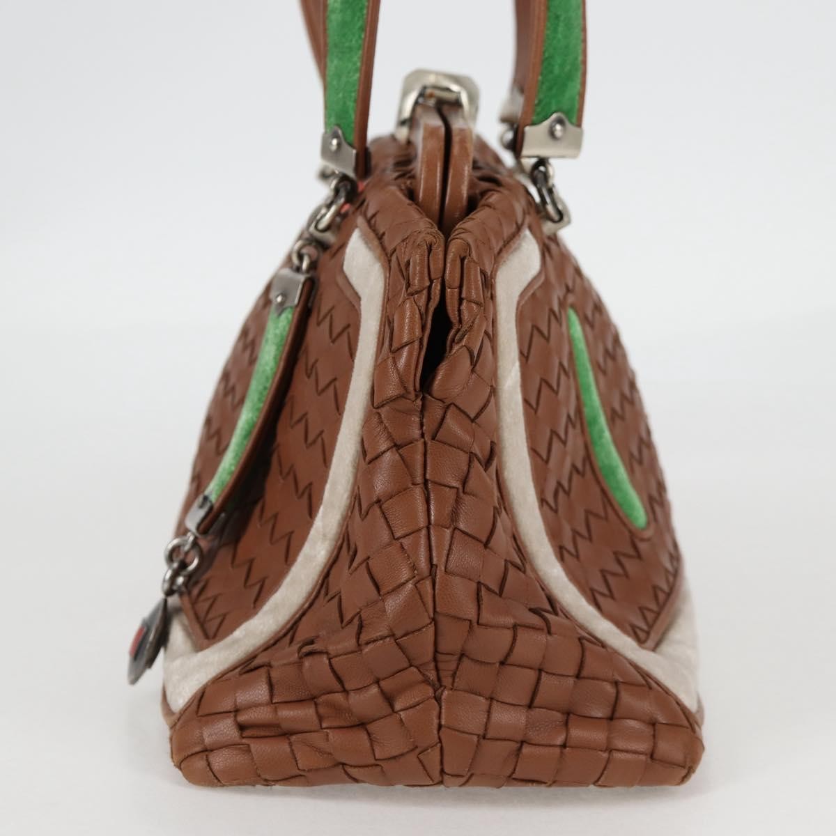 Bottega Veneta Intrecciato Leather, BROWN, LEATHER, Handbag