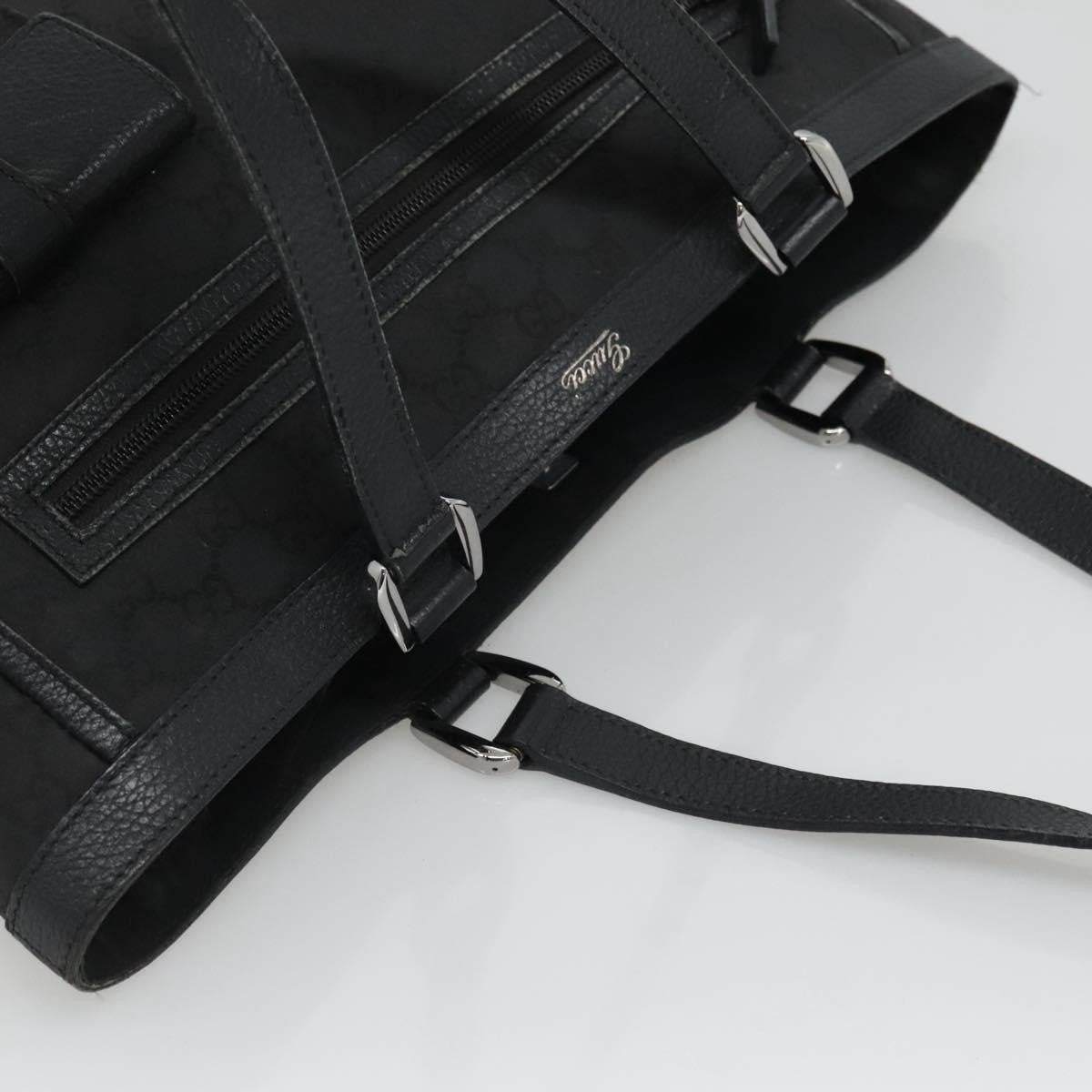Gucci Abbey Pocket Tote GG Canvas, Black, Canvas, Tote Bag
