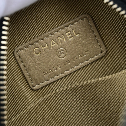 Chanel Chic Pearls Round Clutch with Chain Quilted Lambskin, BLACK, LEATHER, Shoulder bag