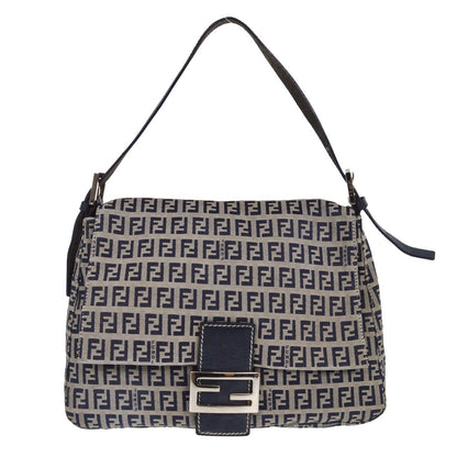 Fendi Mamma Baguette Zucca canvas, NAVY, CANVAS, Shoulder bag
