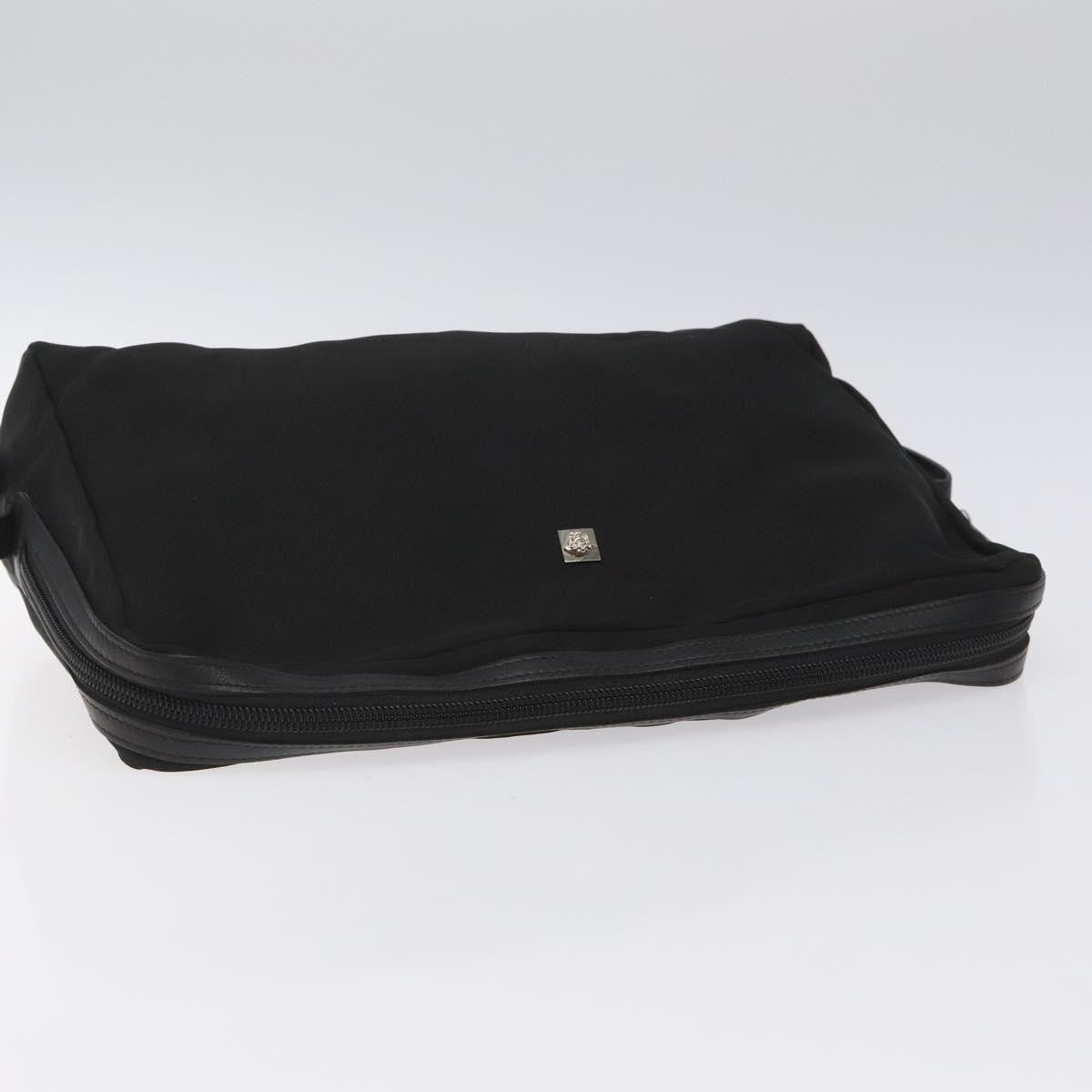 Versace Vintage Zip Pouch Canvas, BLACK, CANVAS, Clutche & pouche