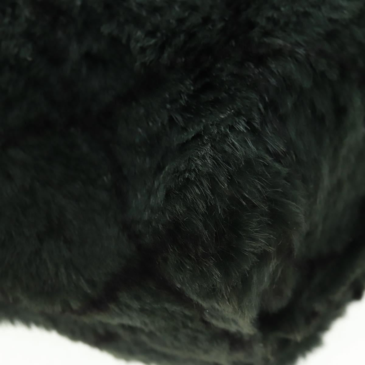 Chanel Vintage CC Chain Tote Printed Lapin Fur, GREEN, FAUX_FUR, Tote bag