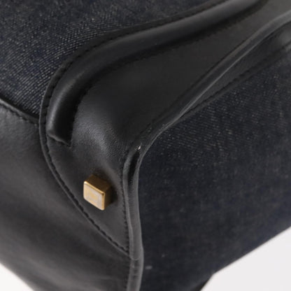 Celine Luggage Bag Denim and leather, BLACK, DENIM_JEANS, Handbag