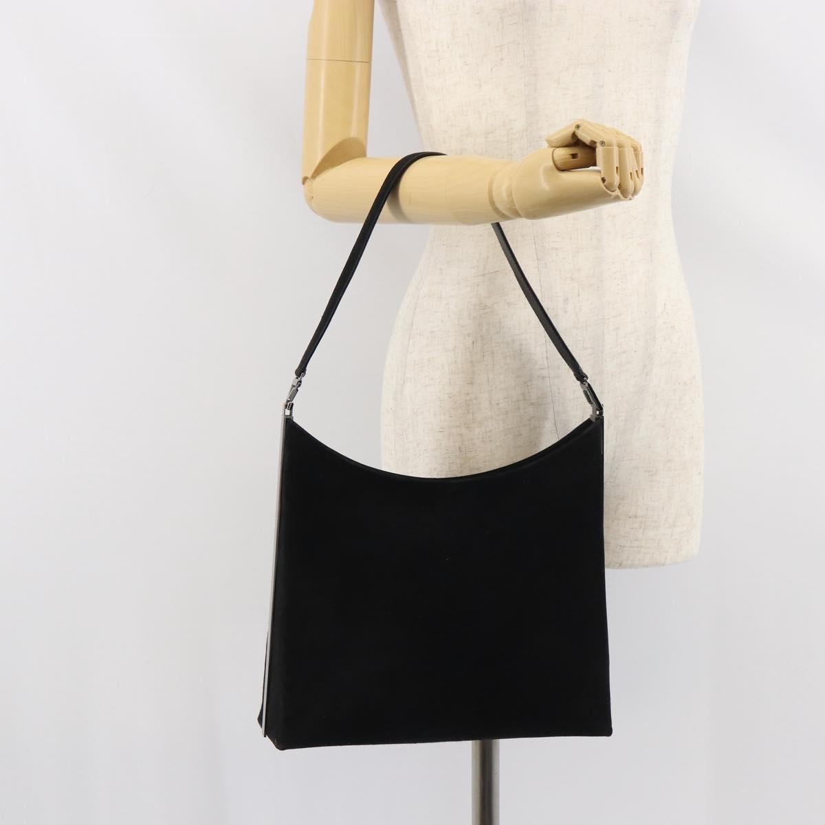 Salvatore Ferragamo Vintage Shoulder Bag Suede, BLACK, SUEDE, Shoulder bag