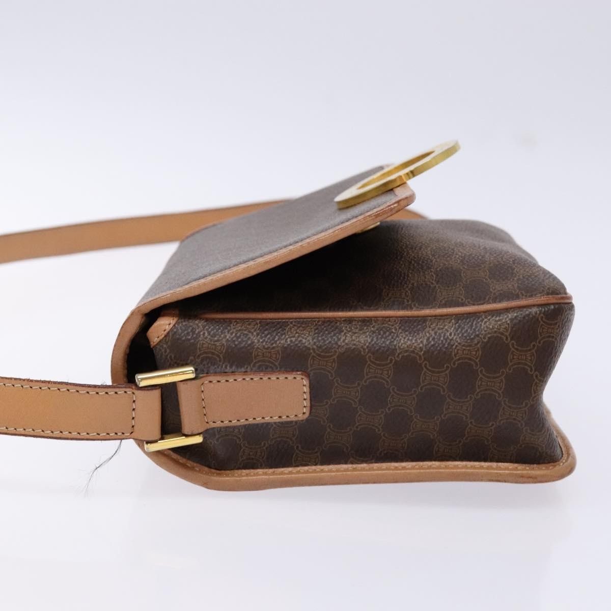 Celine Vintage Macadam Shoulder Bag Canvas, BROWN, CANVAS, Shoulder bag