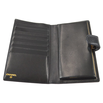 Chanel Timeless CC French Wallet Caviar, BLACK, LEATHER, Wallets