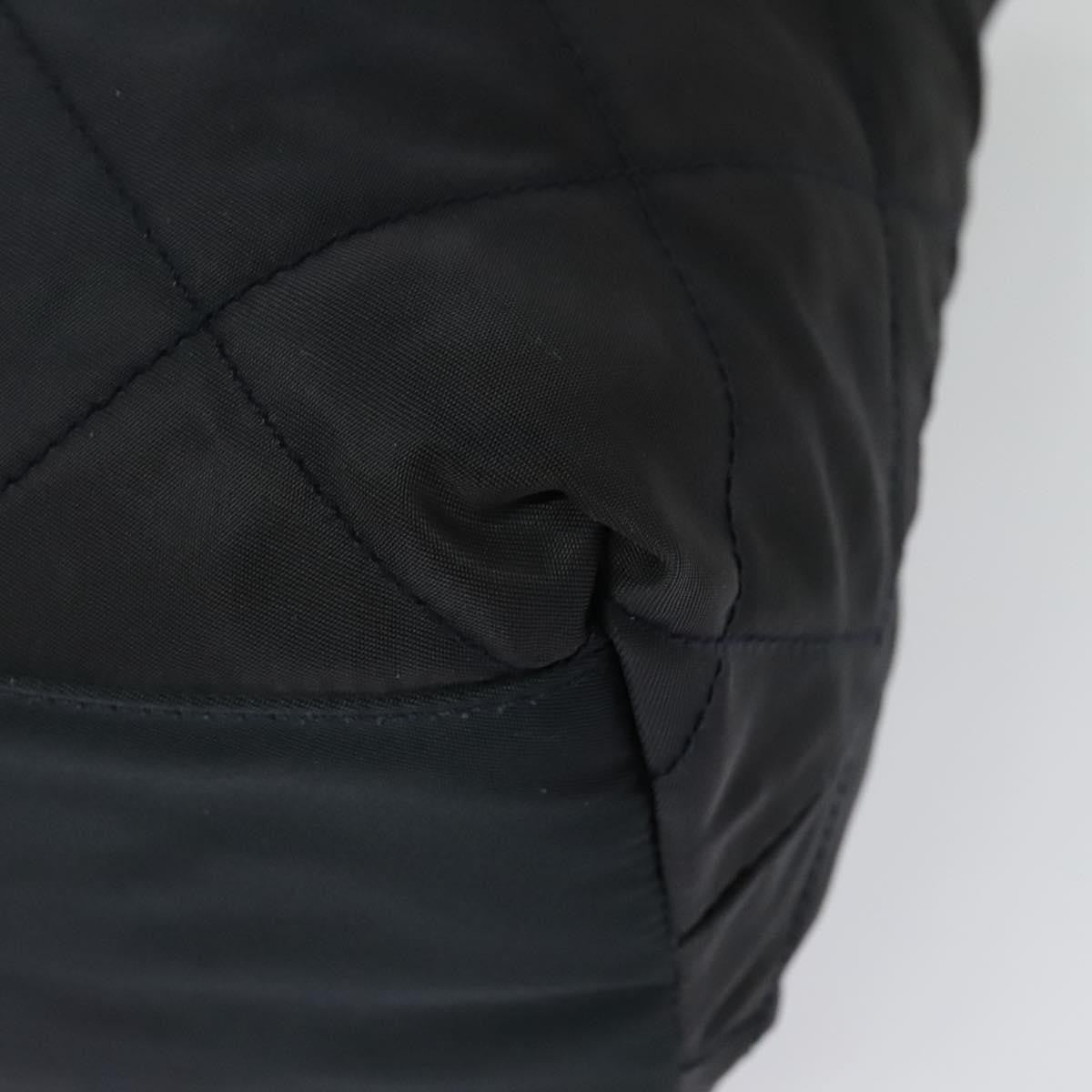 Prada Chain Shoulder Bag Quilted Tessuto, NAVY, NYLON, Shoulder bag