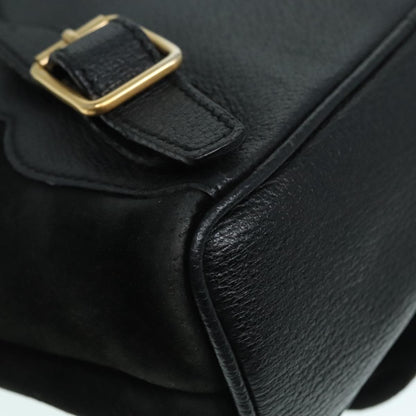 Gucci Gucci bamboo backpack daim, Black, Suede, Backpack