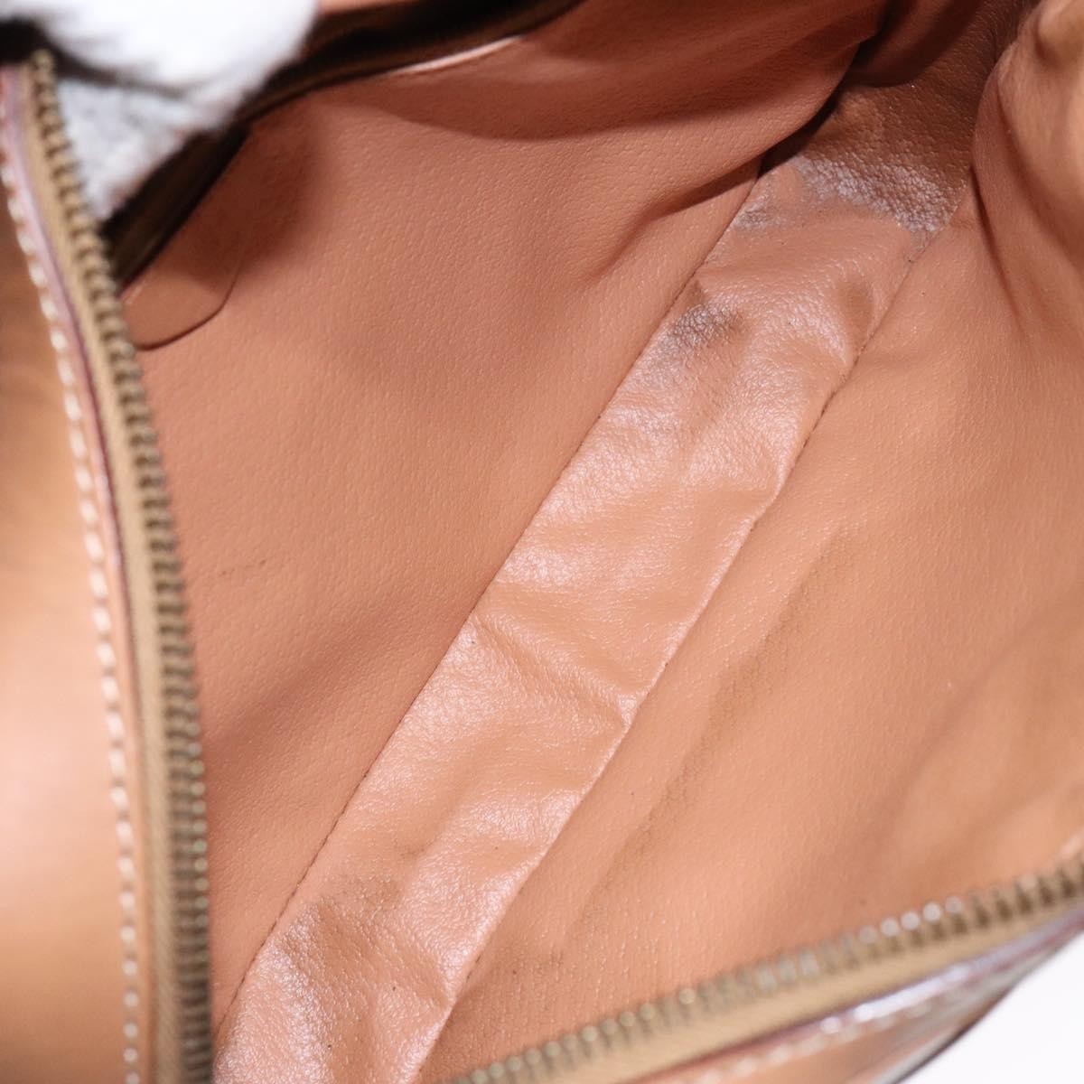 Celine Vintage Macadam Shoulder Bag Canvas and Leather, BEIGE, CANVAS, Shoulder bag