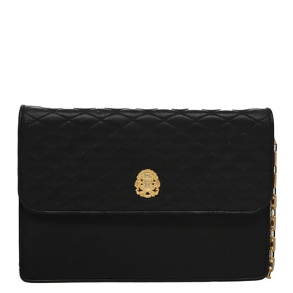 Celine Chain Shoulder Bag Leather, BLACK, LEATHER, Shoulder bag