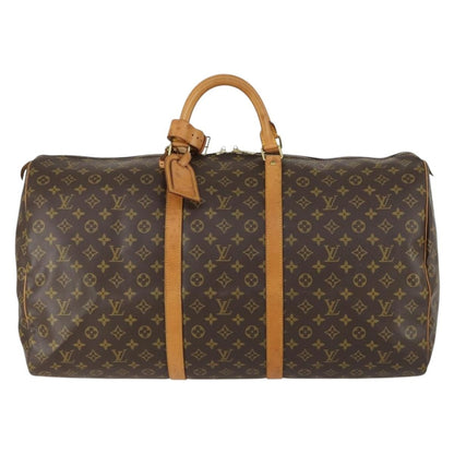 Louis Vuitton Keepall Bag Monogram Canvas, BROWN, CANVAS, Travel bag