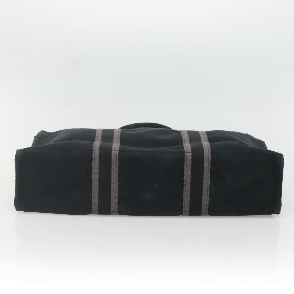 Hermes Fourre Tout Tote Canvas, BLACK, CANVAS, Tote bag
