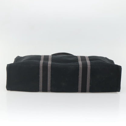 Hermes Fourre Tout Tote Canvas, BLACK, CANVAS, Tote bag
