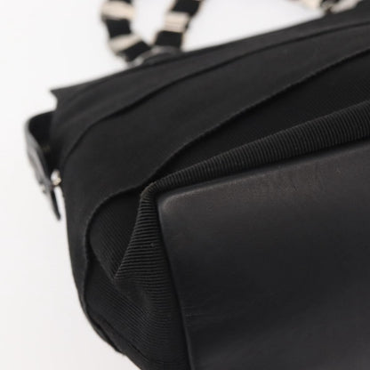 Salvatore Ferragamo Vala Handbag Canvas, BLACK, CANVAS, Handbag