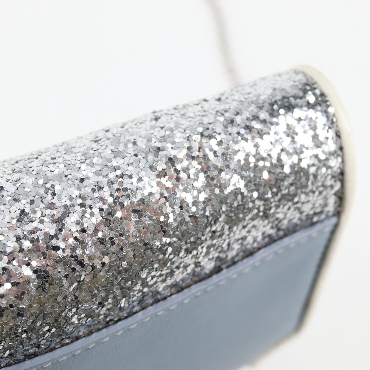 Miu Miu Madras Chain Clutch Matelasse Leather with Glitter, BLUE, LEATHER, Shoulder bag