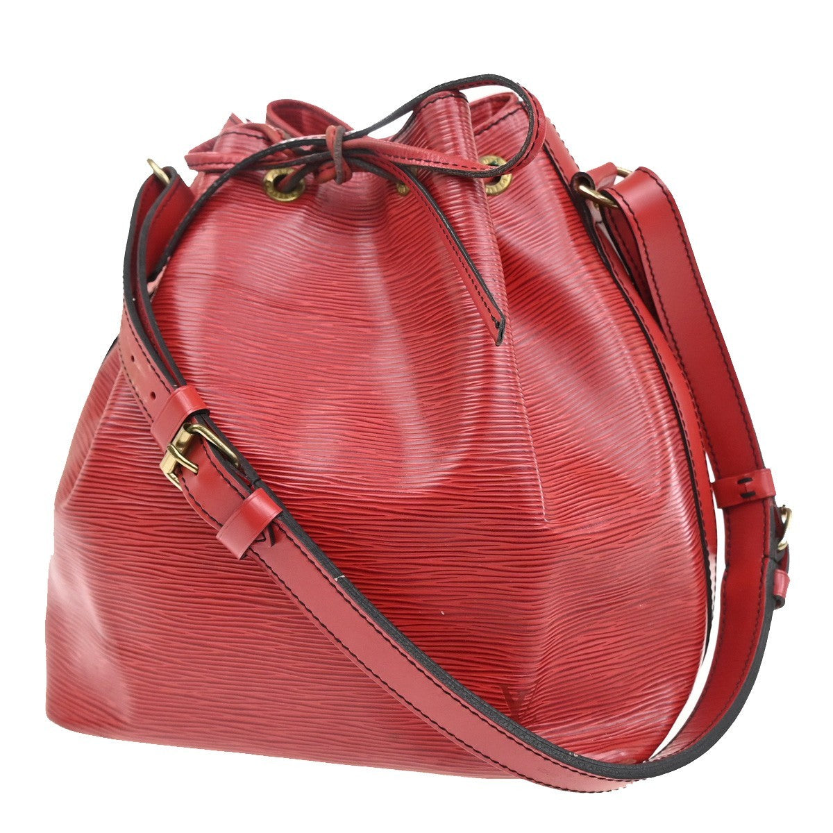 Louis Vuitton Petit Noe Handbag Epi Leather, RED, LEATHER, Shoulder bag