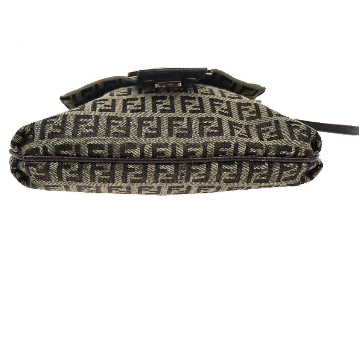 Fendi Vintage Flap Crossbody Bag Zucchino Canvas, BROWN, CANVAS, Shoulder bag
