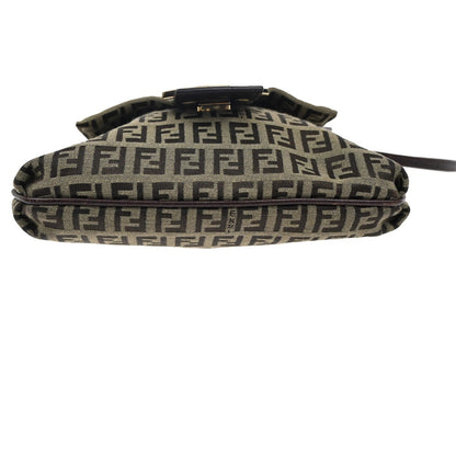 Fendi Vintage Flap Crossbody Bag Zucchino Canvas, BROWN, CANVAS, Shoulder bag