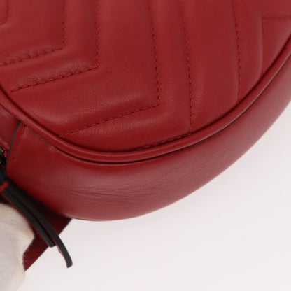 Gucci GG Marmont Belt Bag Matelasse Leather, RED, LEATHER, Clutche & pouche