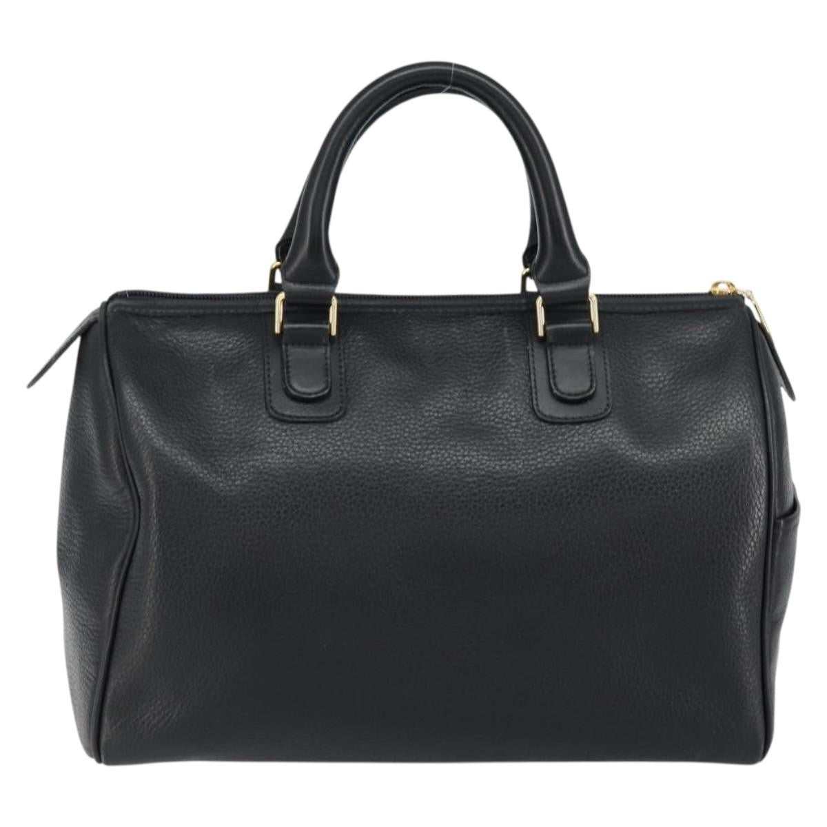 Burberry Vintage Boston Bag Leather, BLACK, LEATHER, Travel bag