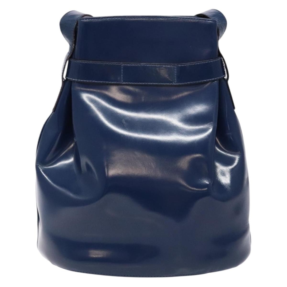 Salvatore Ferragamo Vintage Gancini Bucket Bag Patent leather, BLUE, PATENT_LEATHER, Shoulder bag