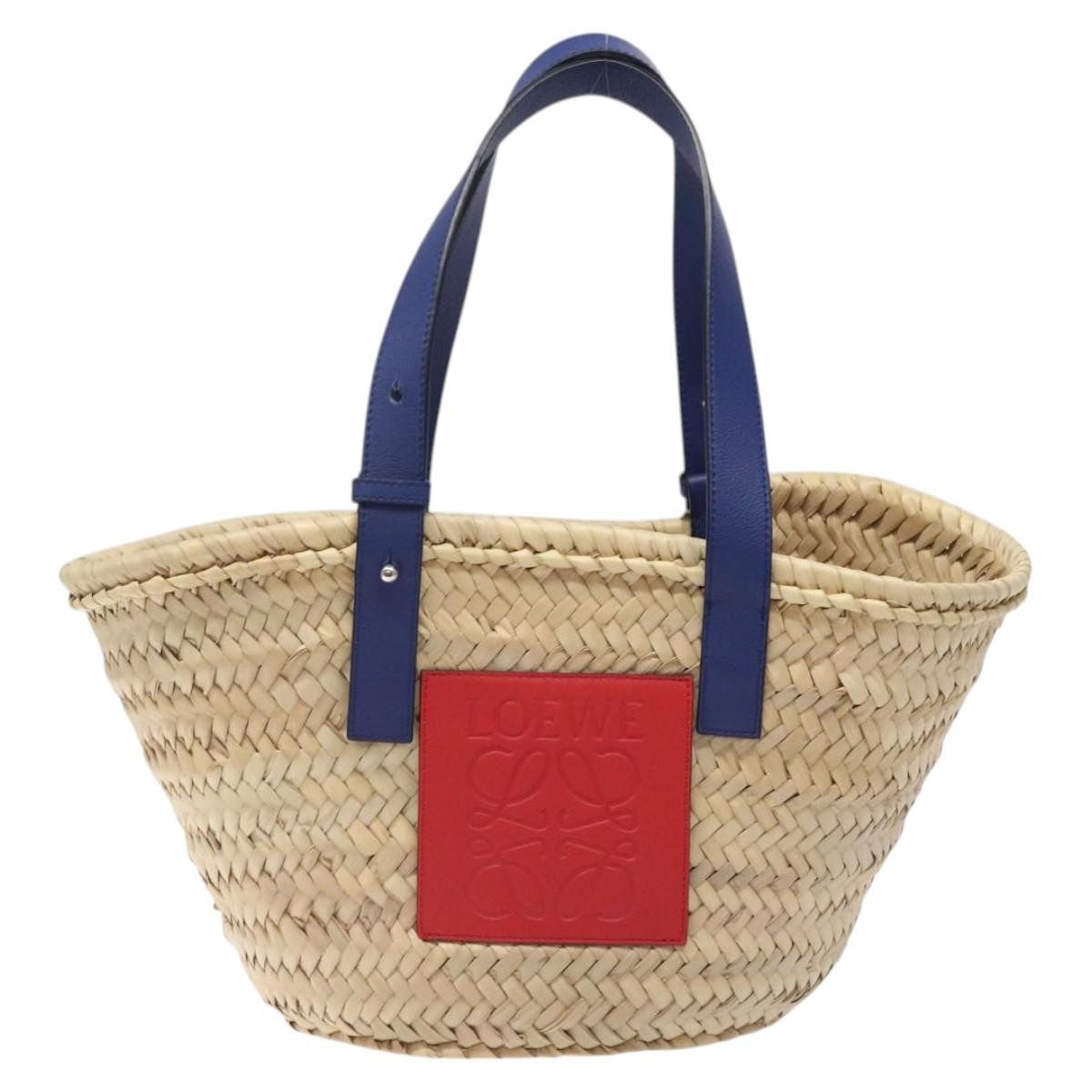 Loewe Basket Tote Raffia, BEIGE, WOOD, Tote bag