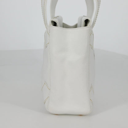 Chanel CC Stitch Tote Caviar, WHITE, LEATHER, Handbag