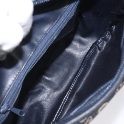 Celine C Sulky Shoulder bag Canvas and Leather, NAVY, CANVAS, Shoulder bag