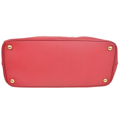 Prada Double Zip Lux Tote Saffiano Leather, RED, LEATHER, Tote bag