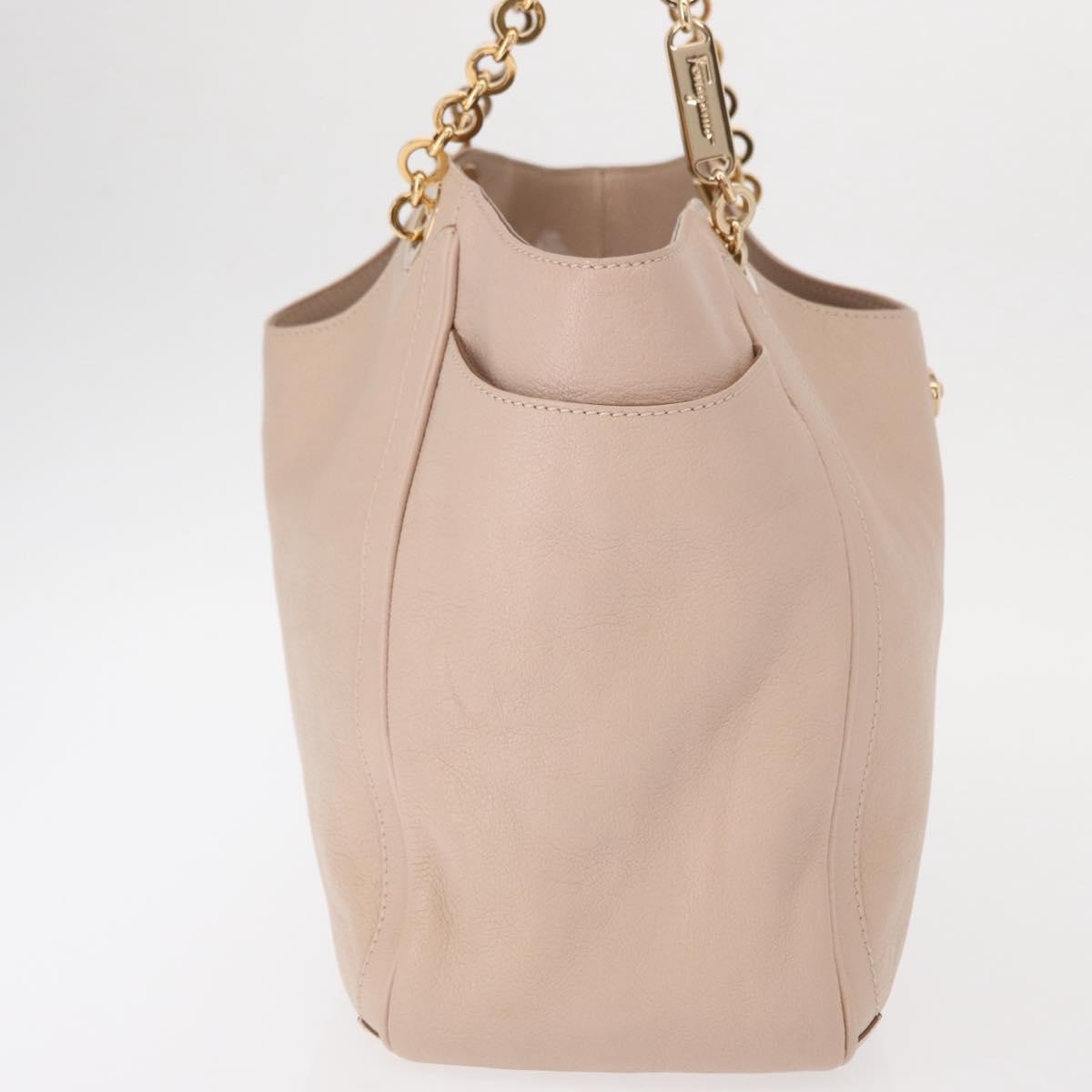 Salvatore Ferragamo Betulla Chain Tote Leather, PINK, LEATHER, Tote bag