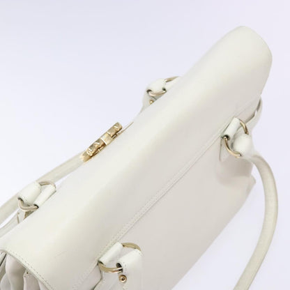 Salvatore Ferragamo Virna Satchel Leather, WHITE, LEATHER, Handbag