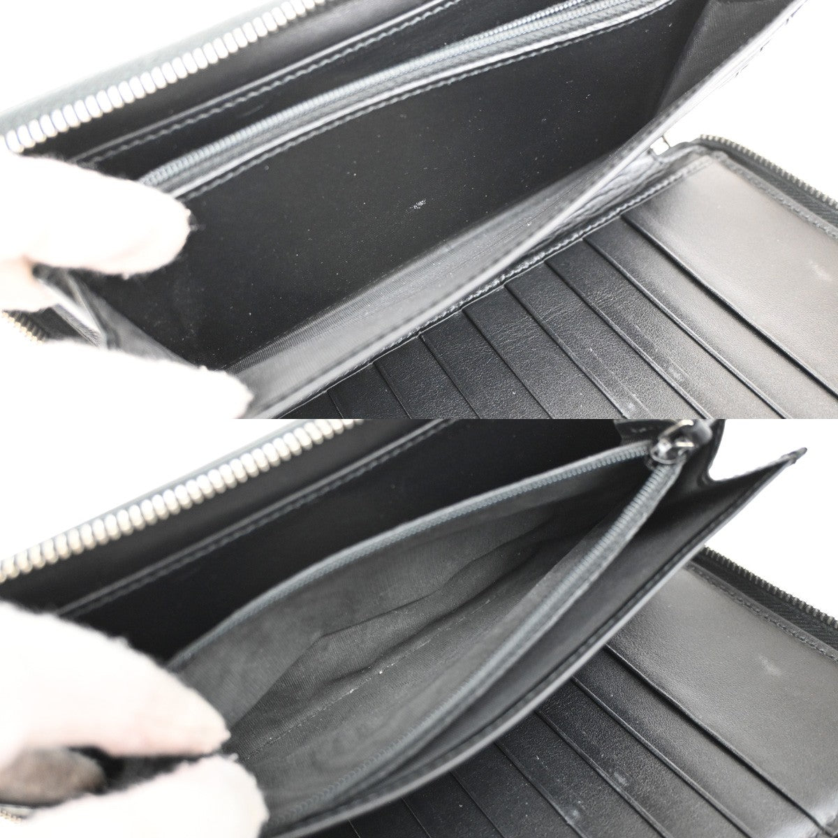 Gucci Signature Zip Around Wallet Guccissima Leather, BLACK, LEATHER, Wallets